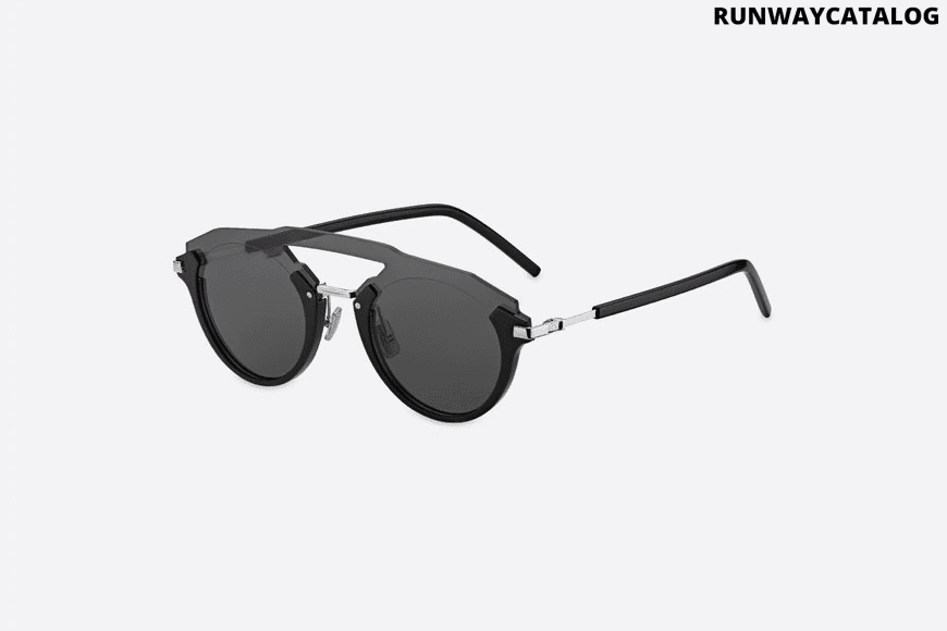 ChristianDior Futuristic Black Pilot Sunglasses