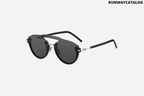 ChristianDior Futuristic Black Pilot Sunglasses