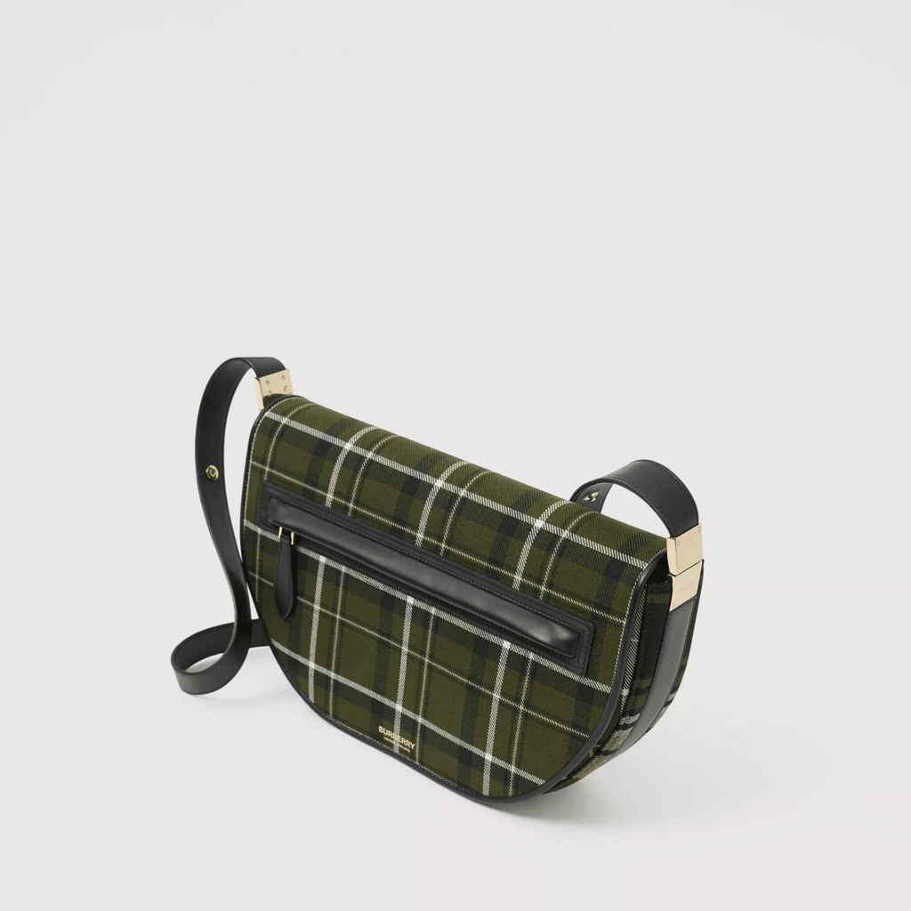 Burberry Medium Tartan Wool and Leather Olympia Bag