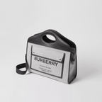 Burberry Medium Two-tone Canvas and Leather Pocket Tote