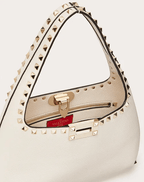 Valentino Small Rockstud Grainy Calfskin Hobo Bag