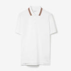 Icon Stripe Collar Cotton Polo Shirt White