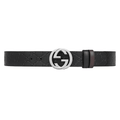 Gucci Black Signature / Brown Leather Reversible Belt