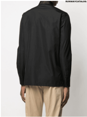 Fendi contrasting-collar long-sleeve shirt