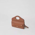 Burberry Mini Topstitched Lambskin Pocket Clutch