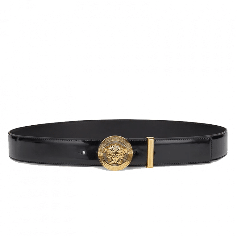 Versace Medusa Leather Belt with Crystals