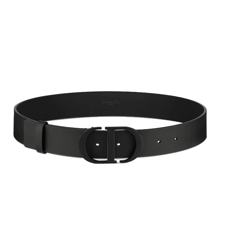 Christian Dior 30 Montaigne Belt Black Ultramatte Calfskin, 35 MM