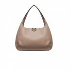 Valentino Rockstud Grainy Calfskin Hobo Bag In Poudre