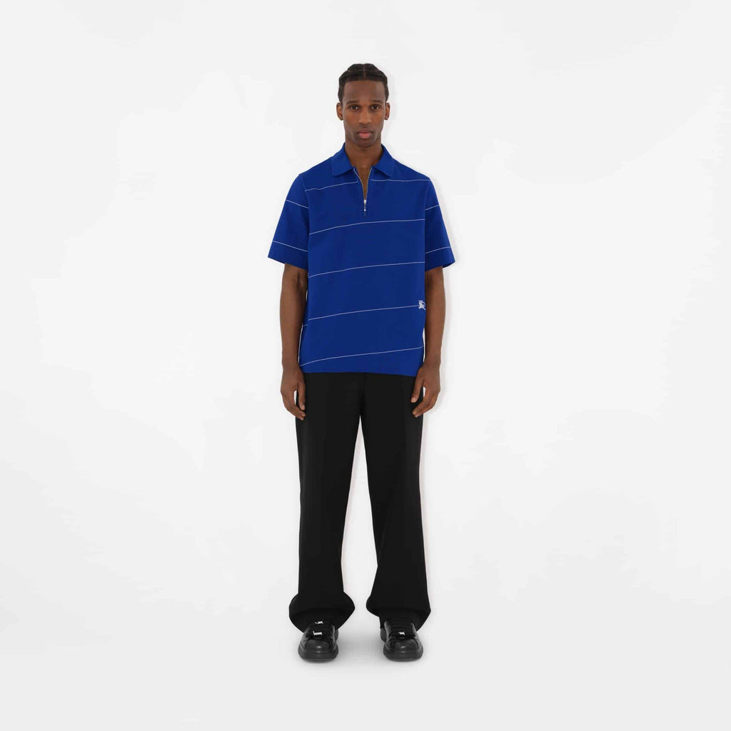 Striped Cotton Polo ShirtPrice undefined Colour: Knight