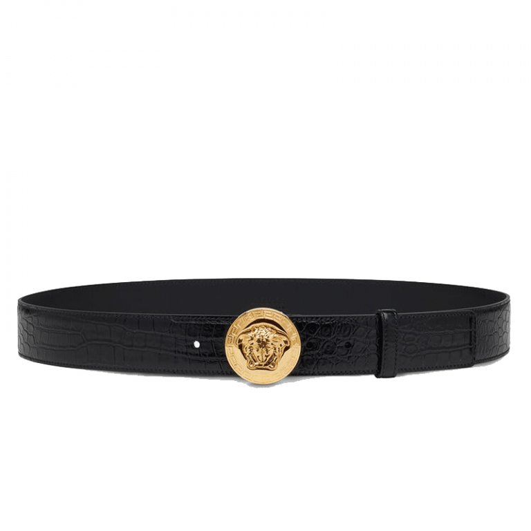 Versace La Medusa Mock Croc Leather Belt