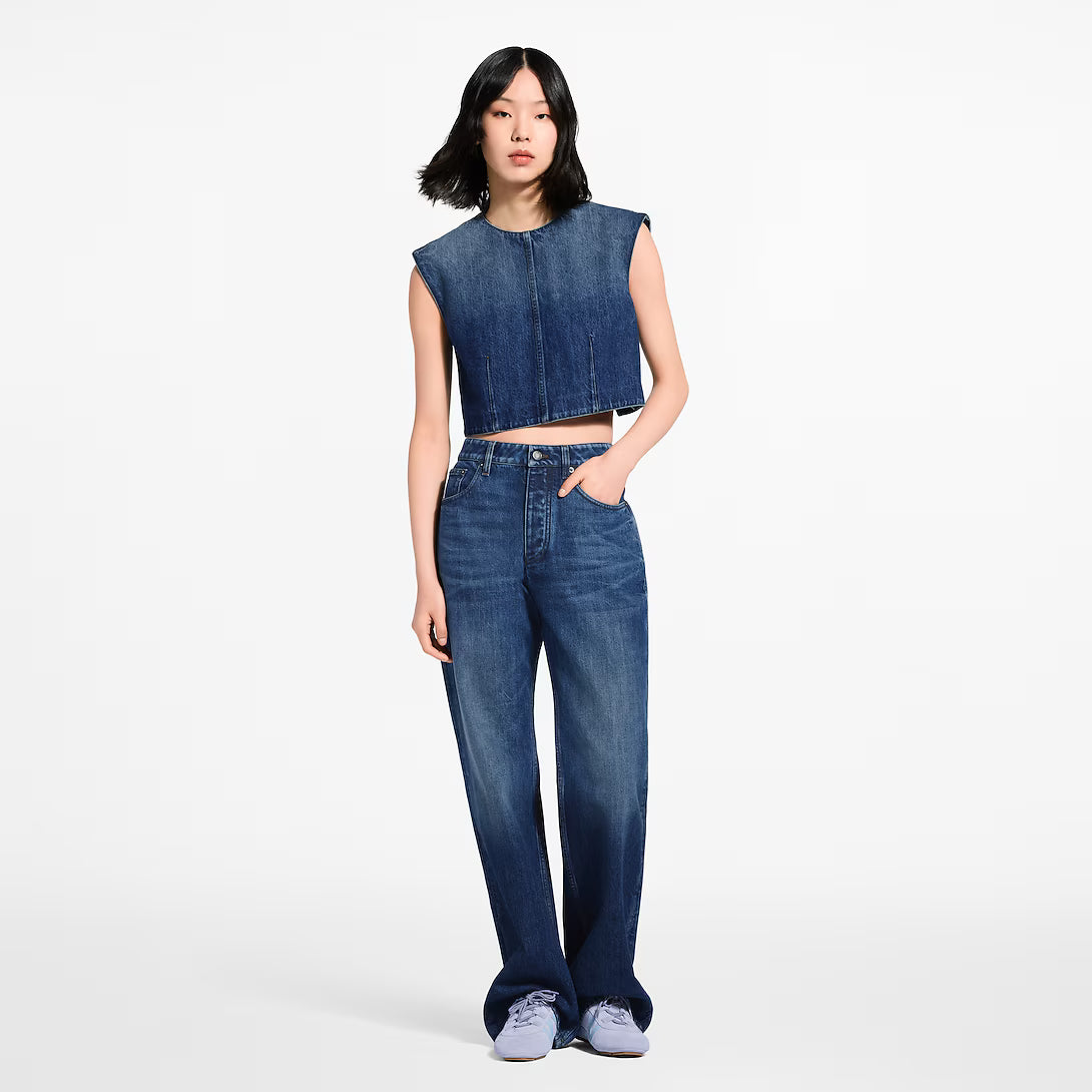 Open Back Denim Top