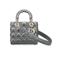 Christian Dior Steel Gray Lady Dior My ABCDior Calfskin Bag