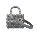 Christian Dior Steel Gray Lady Dior My ABCDior Calfskin Bag
