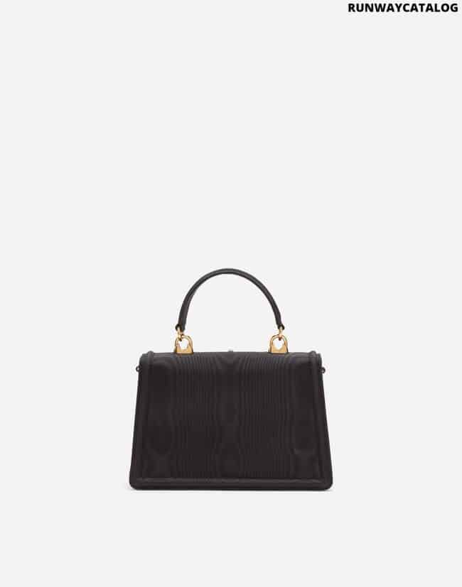 DOLCE&amp;GABBANA SMALL MOIRÉ DEVOTION BAG WITH PEARL EMBROIDERY