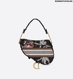 Christian Dior Black Multicolor Canvas Bag