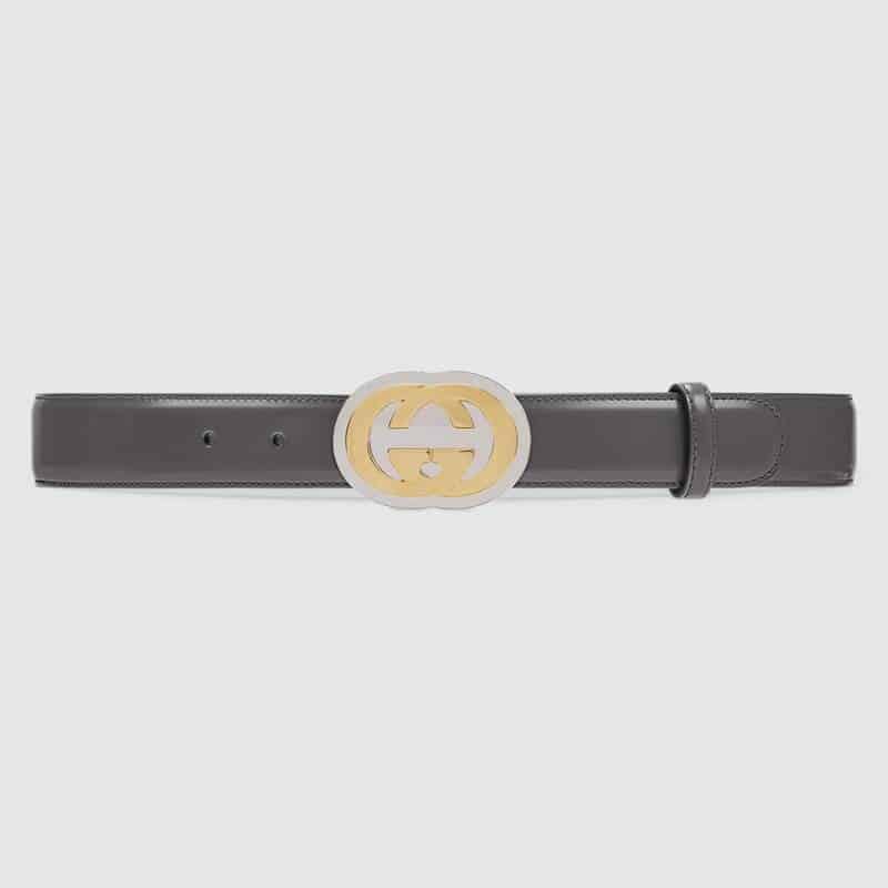 Gucci Leather belt with Interlocking G buckle