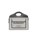 Burberry Medium Two-tone Canvas and Leather Pocket Tote