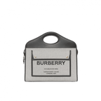 Burberry Medium Two-tone Canvas and Leather Pocket Tote