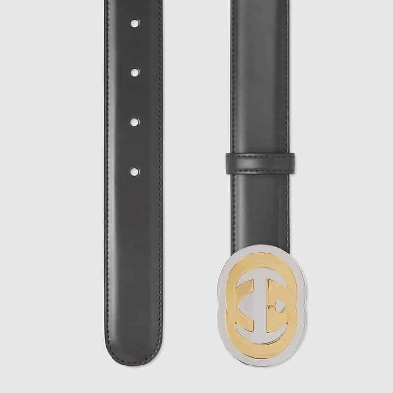 Gucci Leather belt with Interlocking G buckle