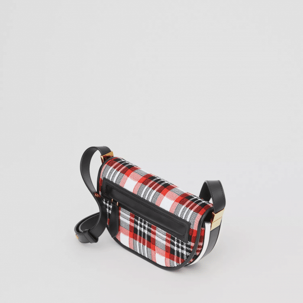 Burberry Mini Knitted Tartan and Leather Olympia Bag