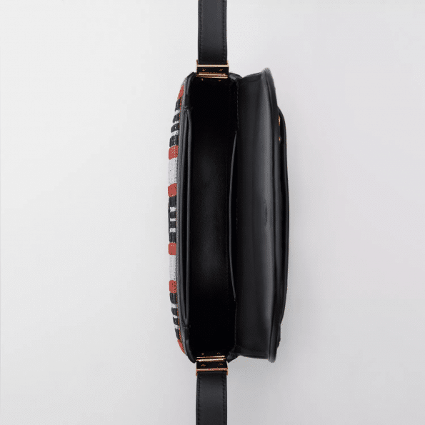 Burberry Mini Knitted Tartan and Leather Olympia Bag