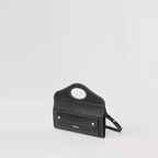 Burberry Mini Topstitched Lambskin Pocket Clutch