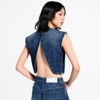 Open Back Denim Top