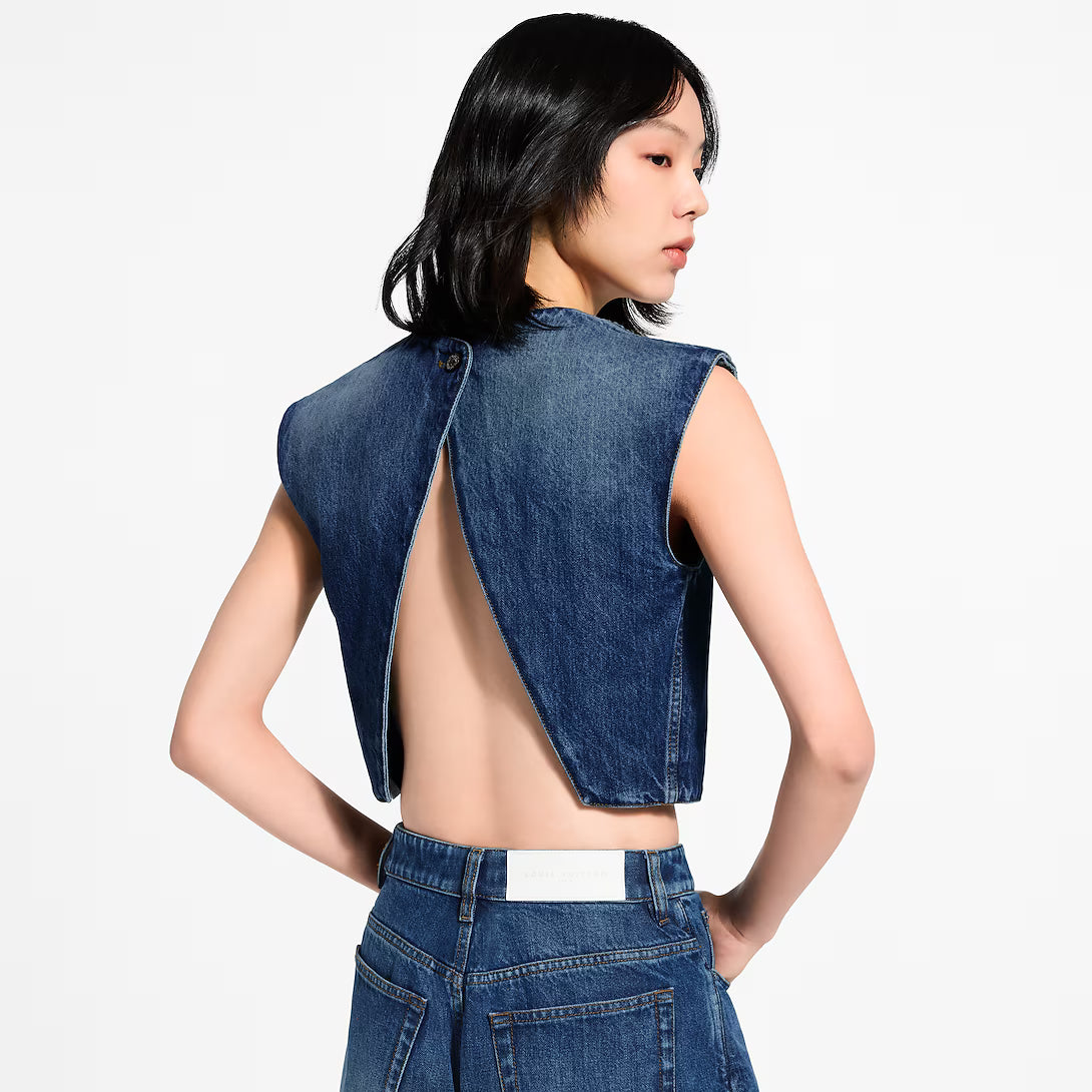 Open Back Denim Top