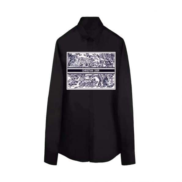 Christian Dior Print Logo Black Shirt
