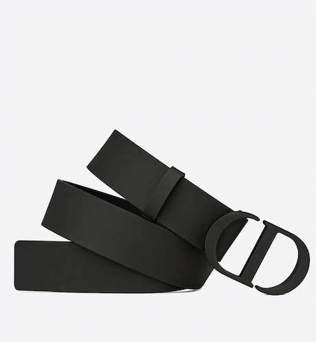 Christian Dior 30 Montaigne Belt Black Ultramatte Calfskin, 35 MM