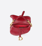 Christian Dior Mini Saddle bag in red calfskin