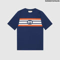 Gucci Interlocking G Stripe Print T-shirt Blue