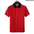 Gucci Polo with Interlocking G stripe Red