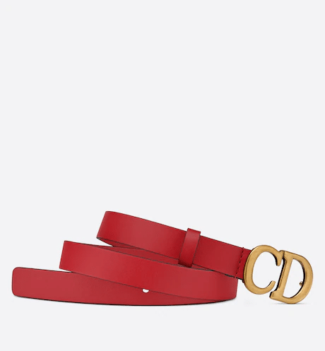 Christian Dior Saddle Women Belt Red Ultrasoft Calfskin, 20 MM