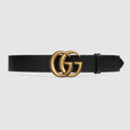 Gucci Wide leather belt with Double G buckle