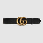 Gucci Wide leather belt with Double G buckle