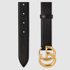 GG Marmont leather belt with shiny buckle
