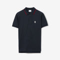 Icon Stripe Placket Cotton Piqué Polo Shirt Navy
