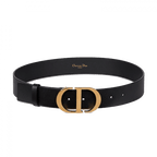 Christian 30 Montaigne Belt Black Smooth Calfskin, 35 MM