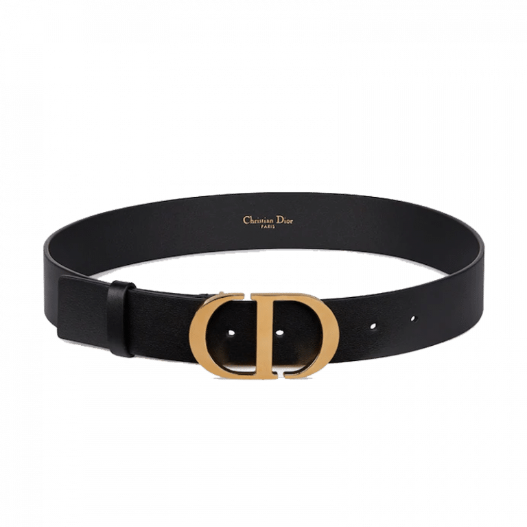 Christian 30 Montaigne Belt Black Smooth Calfskin, 35 MM