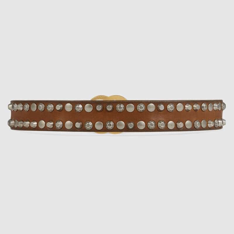 GUCCI Studded belt with Double G buckle