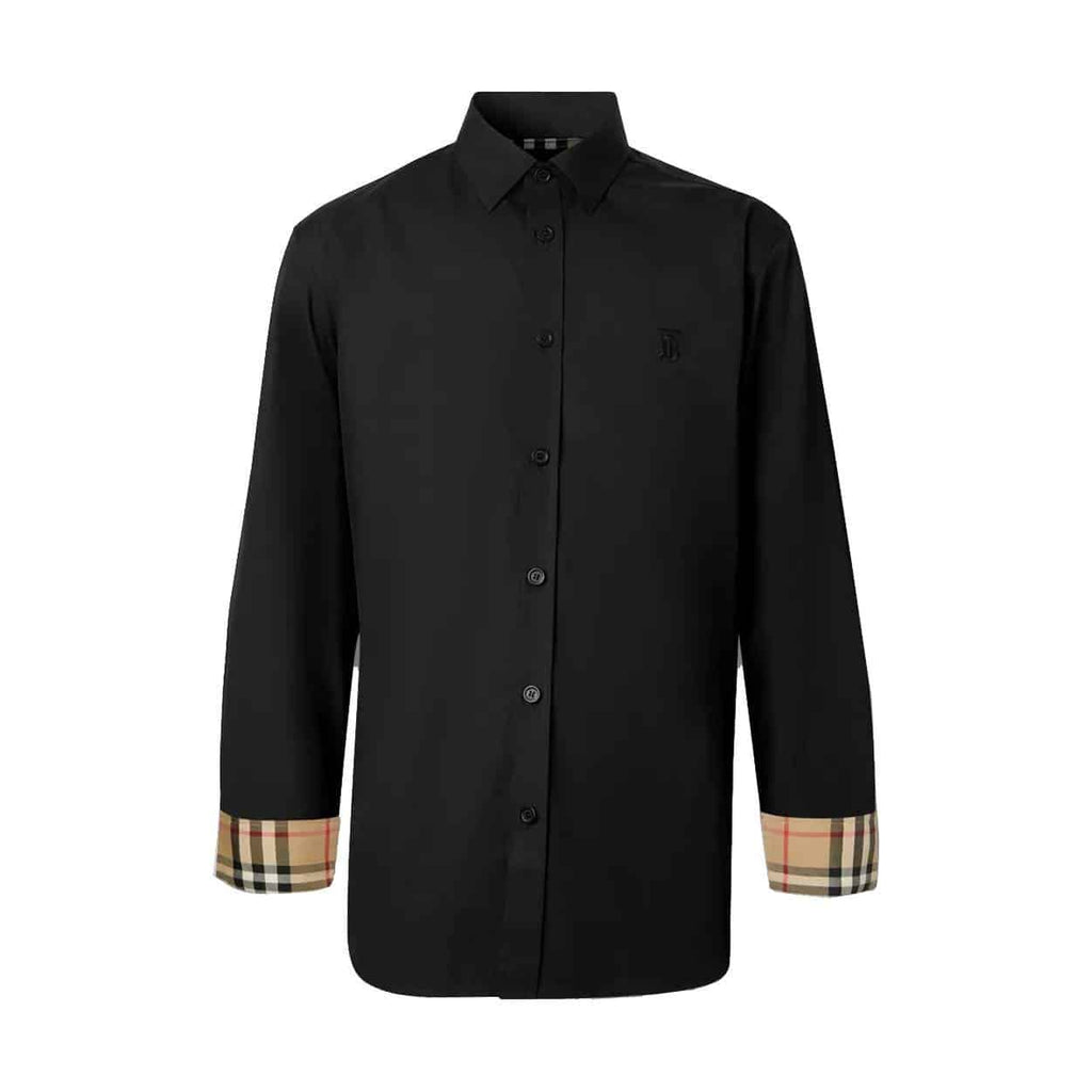 Burberry Slim Fit Monogram Motif Stretch Cotton Poplin Shirt