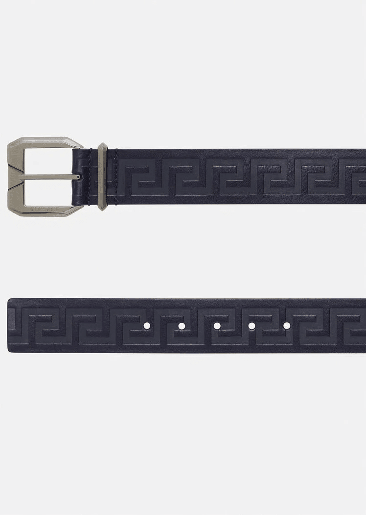 Versace Greca Embossed Leather Belt