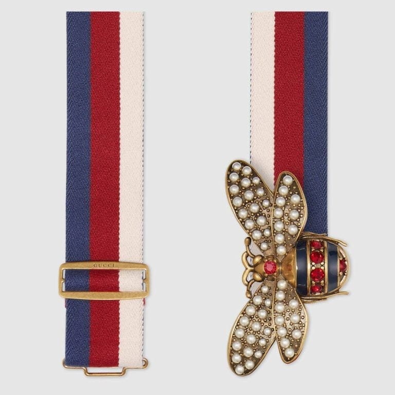 Gucci Sylvie Web belt with bee