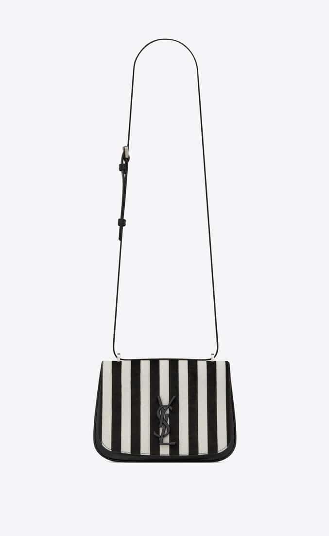 YSL SPONTINI Small satchel in ponyskin-look leather with a striped print bag