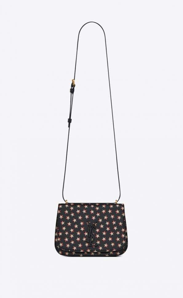 YSL SPONTINI Small satchel in smooth leather with a star print bag