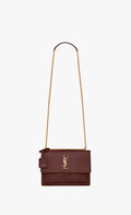 YSL Sunset Medium in Crocodile Embossed Shiny Leather Bag