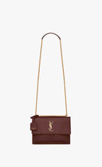 YSL Sunset Medium in Crocodile Embossed Shiny Leather Bag