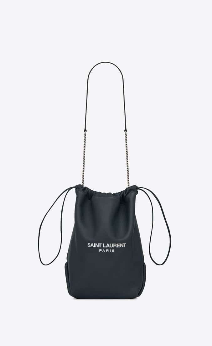 YSL Teddy bucket bag in lambskin