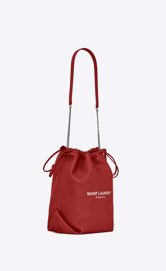 YSL Teddy bucket bag in lambskin